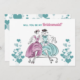 Invitation Femme d'honneur au mariage 1950