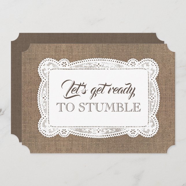 Invitation Femme d'honneur rustique amusante / La servante d' (Devant / Derrière)