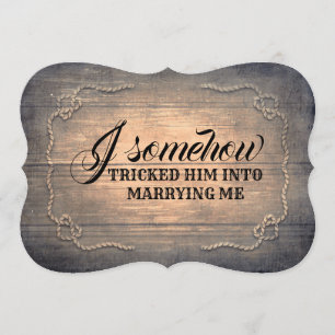 Invitation Femme d'honneur rustique amusante / La servante d'