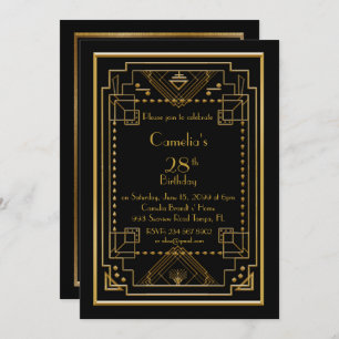 Invitation Femme d'invitation de fête d'anniversaire, grand