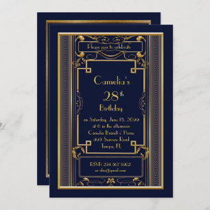 Invitation Femme d'invitation de fête d'anniversaire, grand