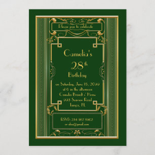 Invitation Femme d'invitation de fête d'anniversaire, grand