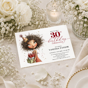 Invitation Femme drôle et excentrique 30e anniversaire Deep R
