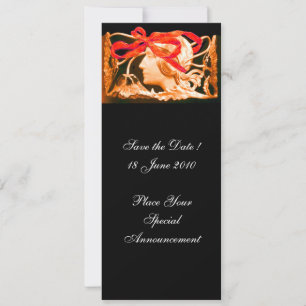 INVITATION FEMME ÉLÉGANTE BEAUTÉ BIJOU /DAME, RUBAN ROUGE, FL