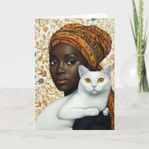Invitation Femme élégante et chat