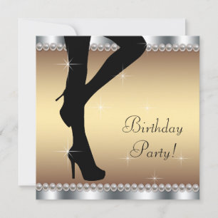 Invitation Femme entrant dans une fête d'anniversaire