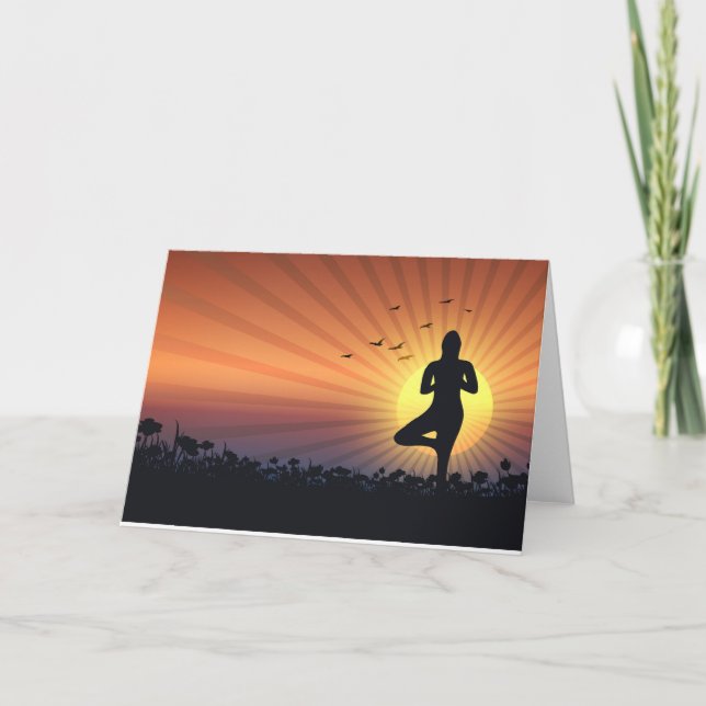 Invitation Femme faisant du yoga (Devant)