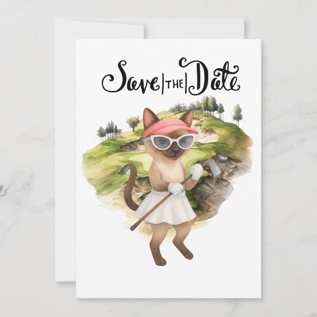 Invitation Femme Golfer Cat Bride Bachelorette Party (Devant)