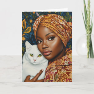 Invitation Femme gracieuse avec chat