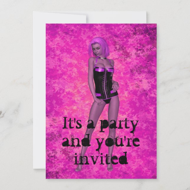 Invitation Femme imaginaire rave punk (Devant)