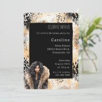 Femme léopard sauvage Manteau animal Anniversaire