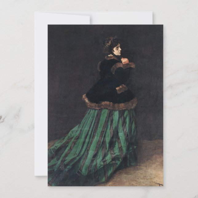 Invitation Femme Monet en robe verte (Devant)