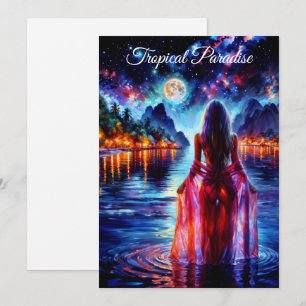 Invitation Femme mystique sous l'art des reflets de la pleine