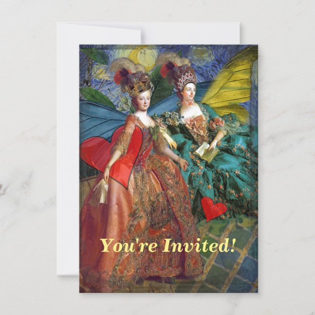 Invitation Femme Papillon Capricieuse Gémeaux Gothique Classi (Devant)