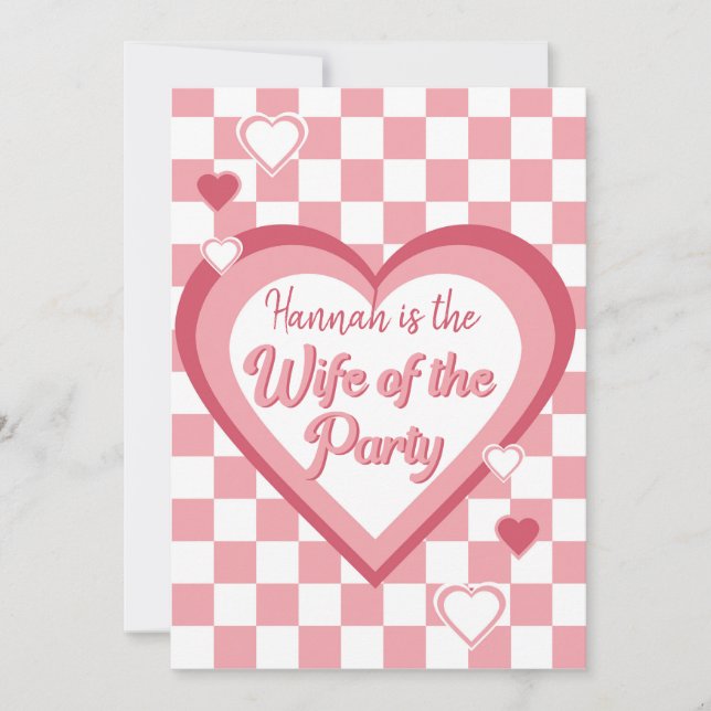 Invitation Femme rétro de la fête Heart Disco Fête des mariée (Devant)