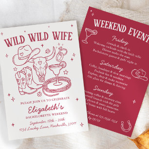 Invitation Femme Sauvage Sauvage Fête de Bachelorette Western