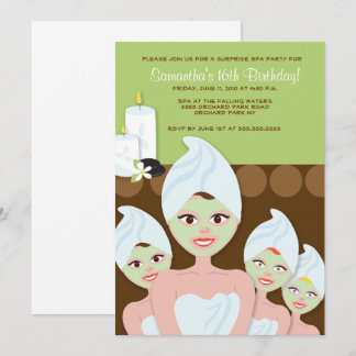 Invitation FEMME spa FÊTE Anniversaire ou Fête des mariées 5x