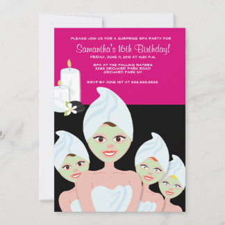 Invitation FEMME spa FÊTE Anniversaire ou Fête des mariées 5x