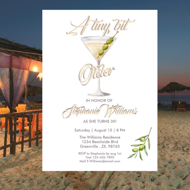 Invitation Femme Un Peu Plus Âgée Cocktail Soirée 30e anniver (Créateur téléchargé)