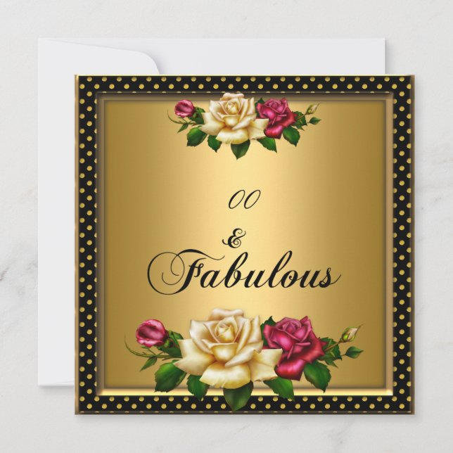 Invitation FEMMES Anniversaire Rose Gold Vintage (Devant)