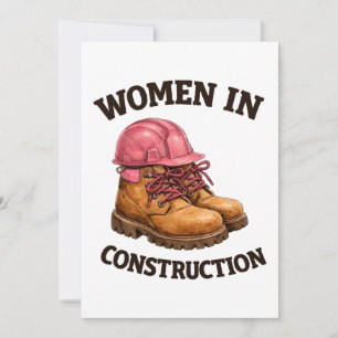 Invitation Femmes en bottes de travail de construction et cas