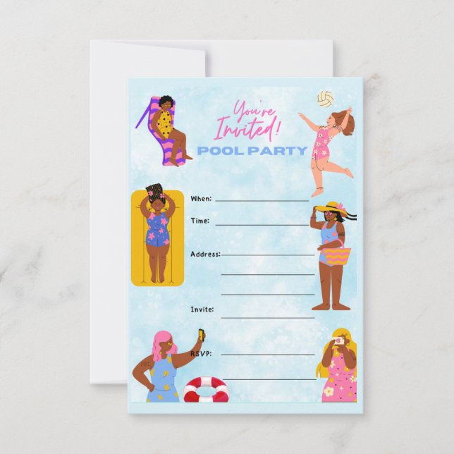 Invitation Femmes Pool (Devant)