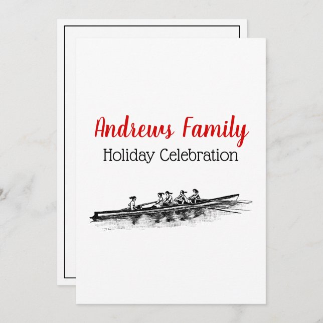 Invitation Femmes Rowers Équipe de l'eau Sports nautiques Noi (Devant / Derrière)