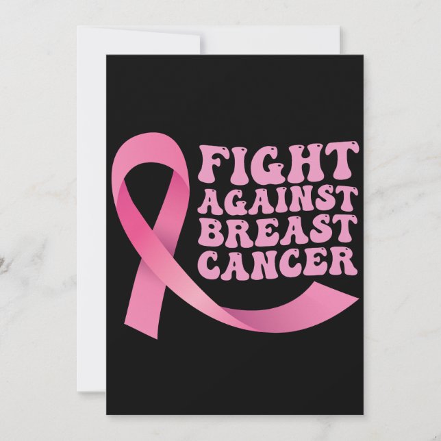 Invitation Femmes Ruban Rose Sensibilisation au Cancer du Sei (Devant)