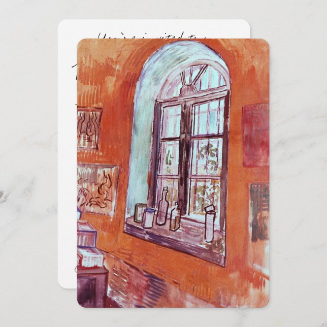 Invitation Fenêtre du Studio de Vincent van Gogh à l'Asile (Devant / Derrière)