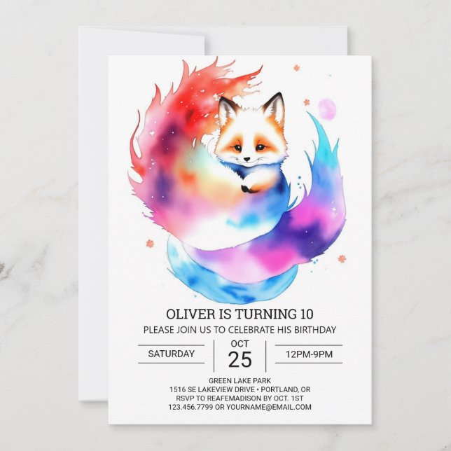 Invitation Fennec Fox Party pour enfants anniversaire (Devant)