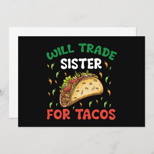 Invitation Fera Échanger La Soeur Pour Tacos Cinco De Mayo Pa (Devant / Derrière)