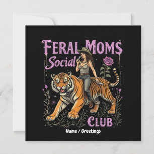 Invitation Feral Mom Social Club Drôle cadeau graphique ten