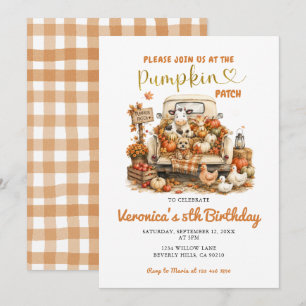 Invitation Ferme Animale Fête d'Anniversaire de la Citrouille