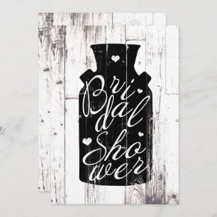 Invitation Ferme Bois blanc Rustique Lait Jug Fête des mariée