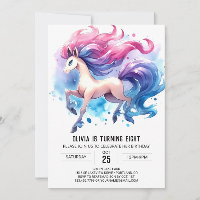 Invitation Ferme Custom Horse Anniversaire (Devant)