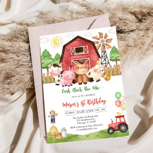 Invitation Ferme d'animaux de naissance Oink Baa Quack Moo