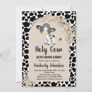 Invitation Ferme de baby shower de saintes vaches neutre de g