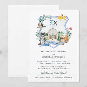 Invitation Ferme de campagne rustique   Blason de mariage de 