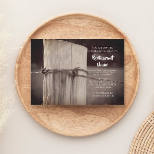 Invitation Ferme de la clôture rurale Restaurant Grand Ouvert