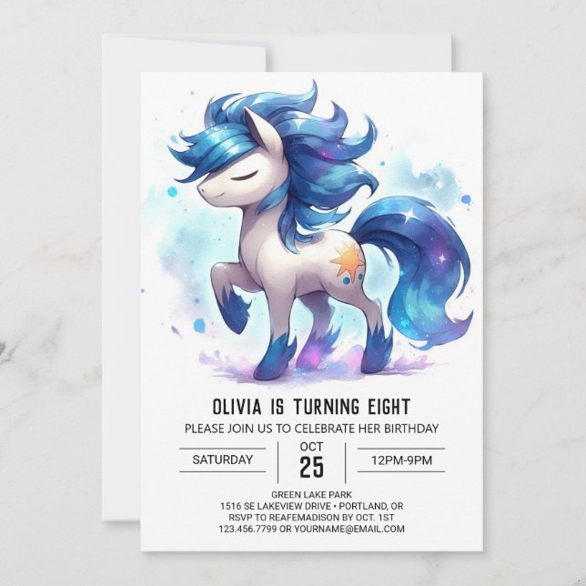 Invitation Ferme en ligne Cheval Anniversaire (Devant)