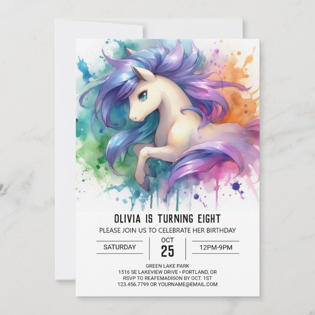Invitation Ferme Enfants Cheval Anniversaire (Devant)
