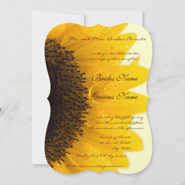 Invitation Ferme Russe Mariage de tournesol (Devant)