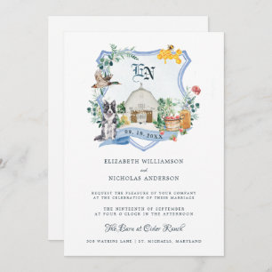 Invitation Ferme rustique   Barne Mariage Crest 