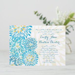 Invitation Ferme Rustique Floral Chrysanthemum Mariage