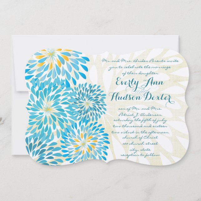 Invitation Ferme Rustique Floral Chrysanthemum Mariage (Devant)