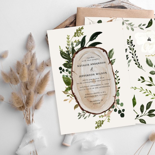 Invitation Ferme rustique Mariage botanique élégant (Modern rustic elegant botanical)