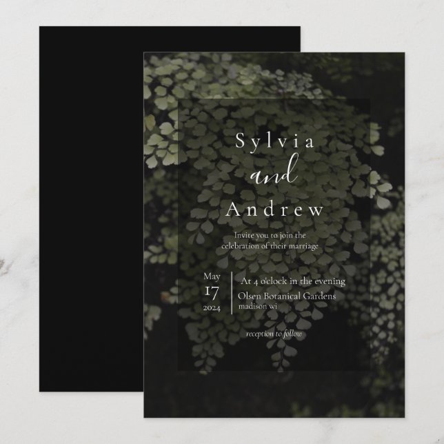 Invitation Fermes sombres et Moody Mariage moderne Inviter (Devant / Derrière)