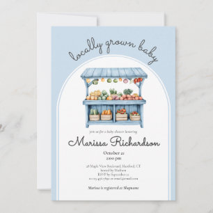 Invitation Fermiers Marché bébé garçon douche