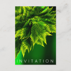 Invitation Fern Tropical Chef Dîner Vert Émeraude Vert