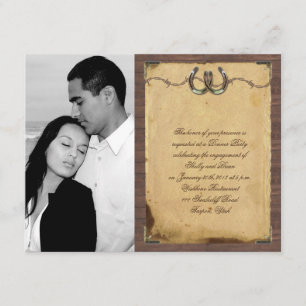 Invitation Fers à cheval rustiques de pays épousant le